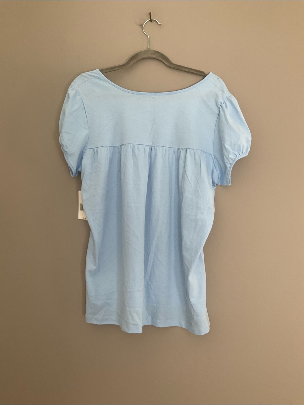Kim Roger’s NWT Light Blue Short Sleeve Studded Top - Picture 7 of 9